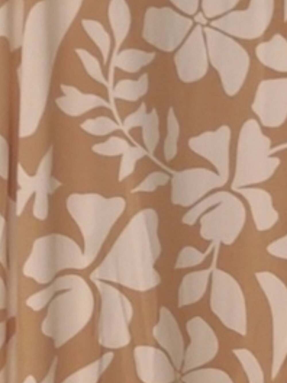 Beige and White Floral Maxi Dress with Spaghetti Straps